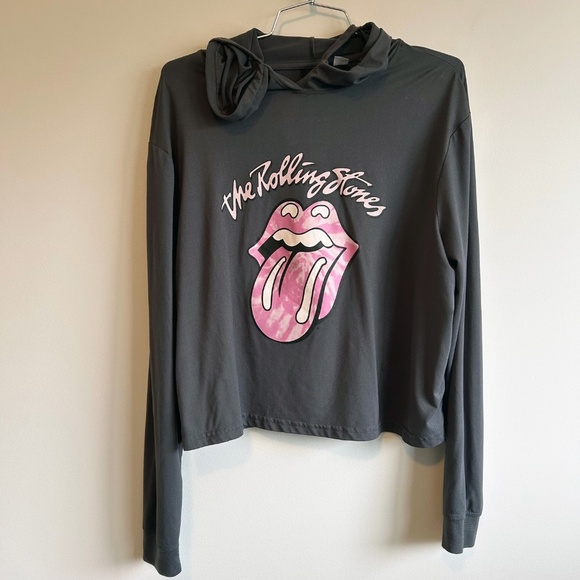 the Rolling Stones Tops - Rolling Stones Pullover Hoodie Dark Grey, Size Medium